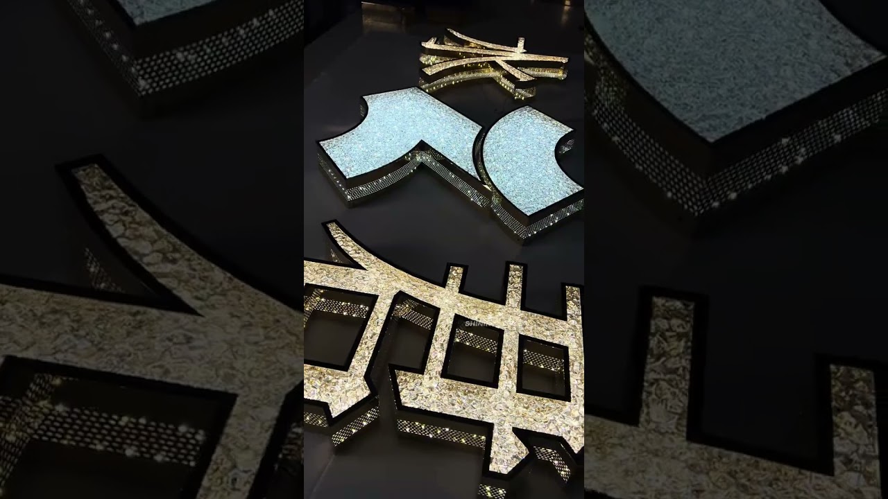 Shiningsign#shiningletters #signfabrication #businesssupport # crystal diamond illuminated letters