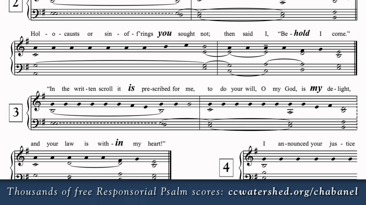 2nd Sunday in Ordinary Time (Year B) &bull; Free Responsorial Psalms &bull; Organist Score