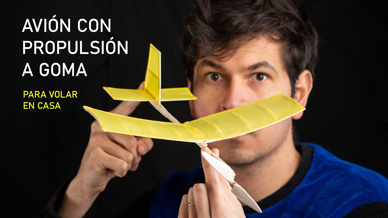 Avión de vuelo libre con motor a goma para volar dentro de casa | Aeromodelismo en casa