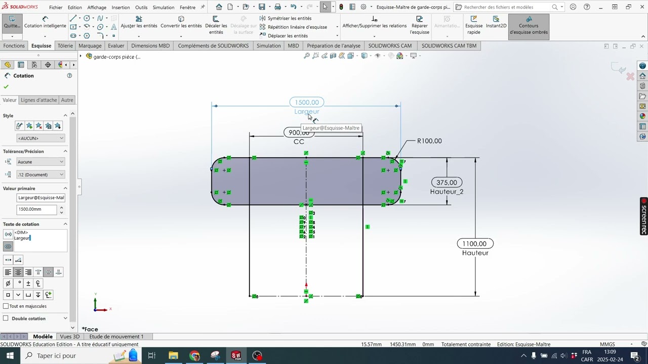 Créer une famille de pièces Solidworks - barrière (partie 1 de 2)