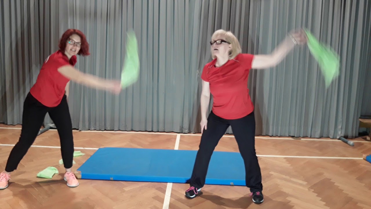 Kinderturnen Bianca & Martina Springmäuse ELKI Spiel & Spaß  mit Lappen Spüllappen