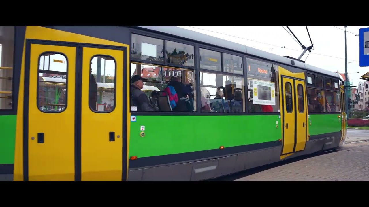 Poland, Elbląg, tram 1 ride from go Maja - Sąd to Plac Słowiański