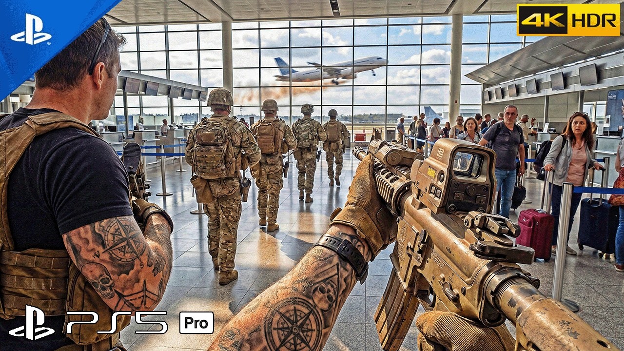 (PS5) Civilian Plane Under Terrorist Attack | Ultra Realistic Gameplay [4K 60FPS HDR] Call of Duty