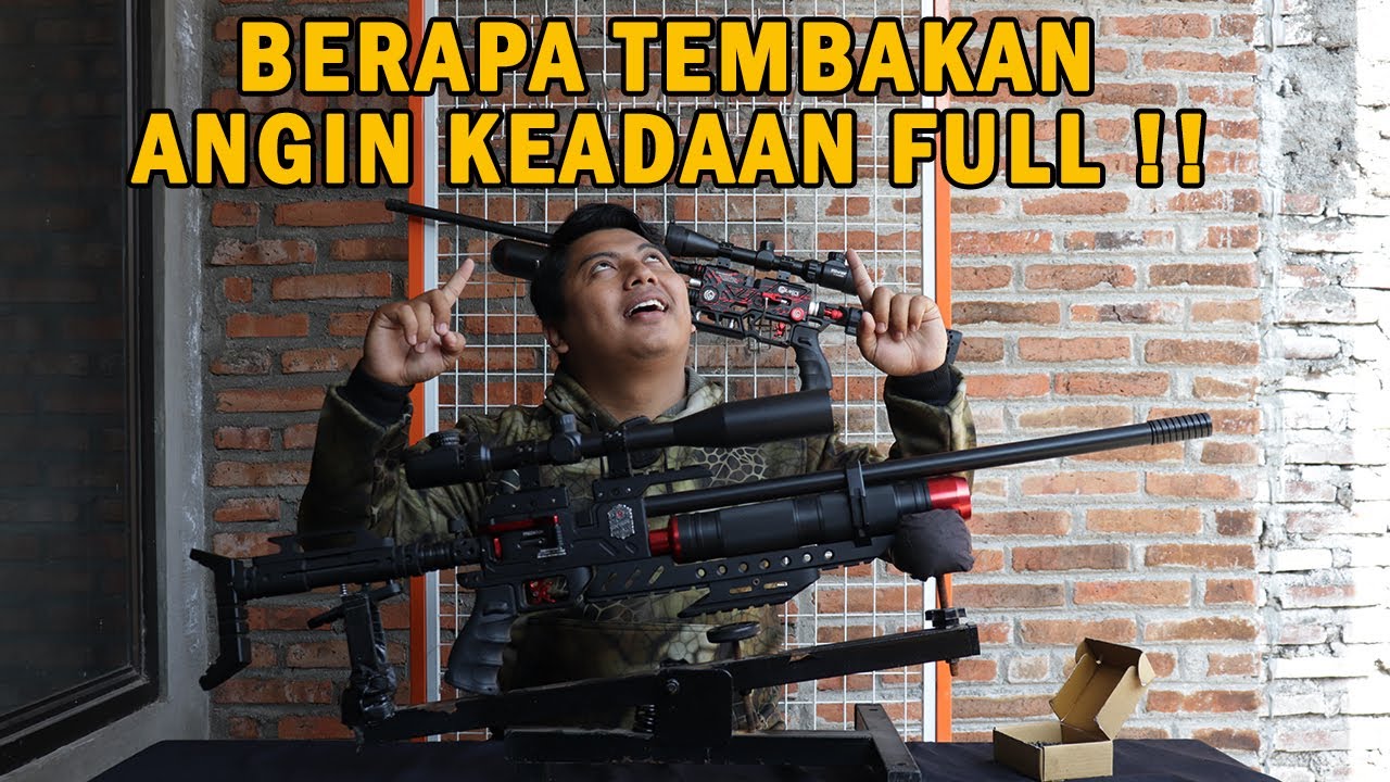 ANGIN FULL !! UJI JUMLAH TEMBAKAN SENAPAN ANGIN PCP PREDATOR GHOST WARRIOR 360CC !!