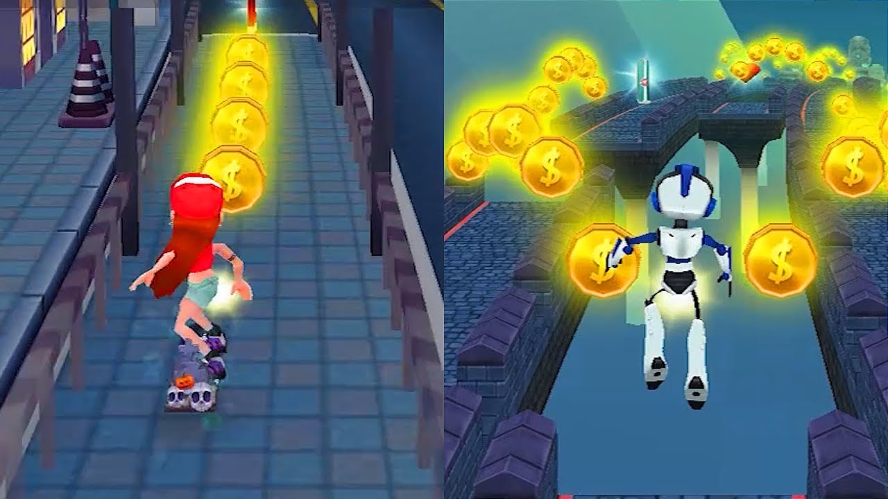 Bus Rush Gameplay Katie vs Mr Roboto Hallowen Update