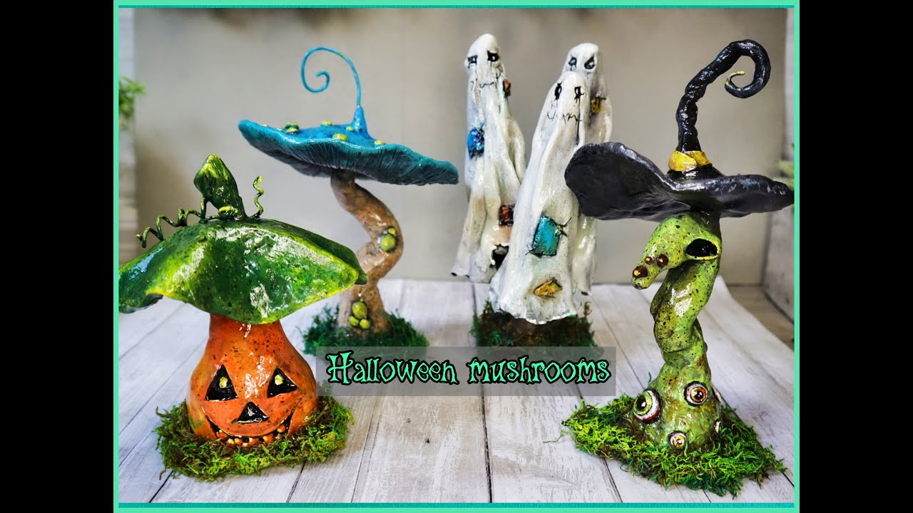 🎃 Making Halloween clay mushrooms | clay mushroom | witch | ghost | cosclay | Polymer clay mushrooms