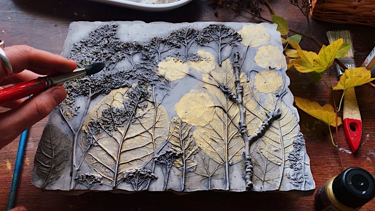 Golden Forest/ Peaceful Plaster Art
