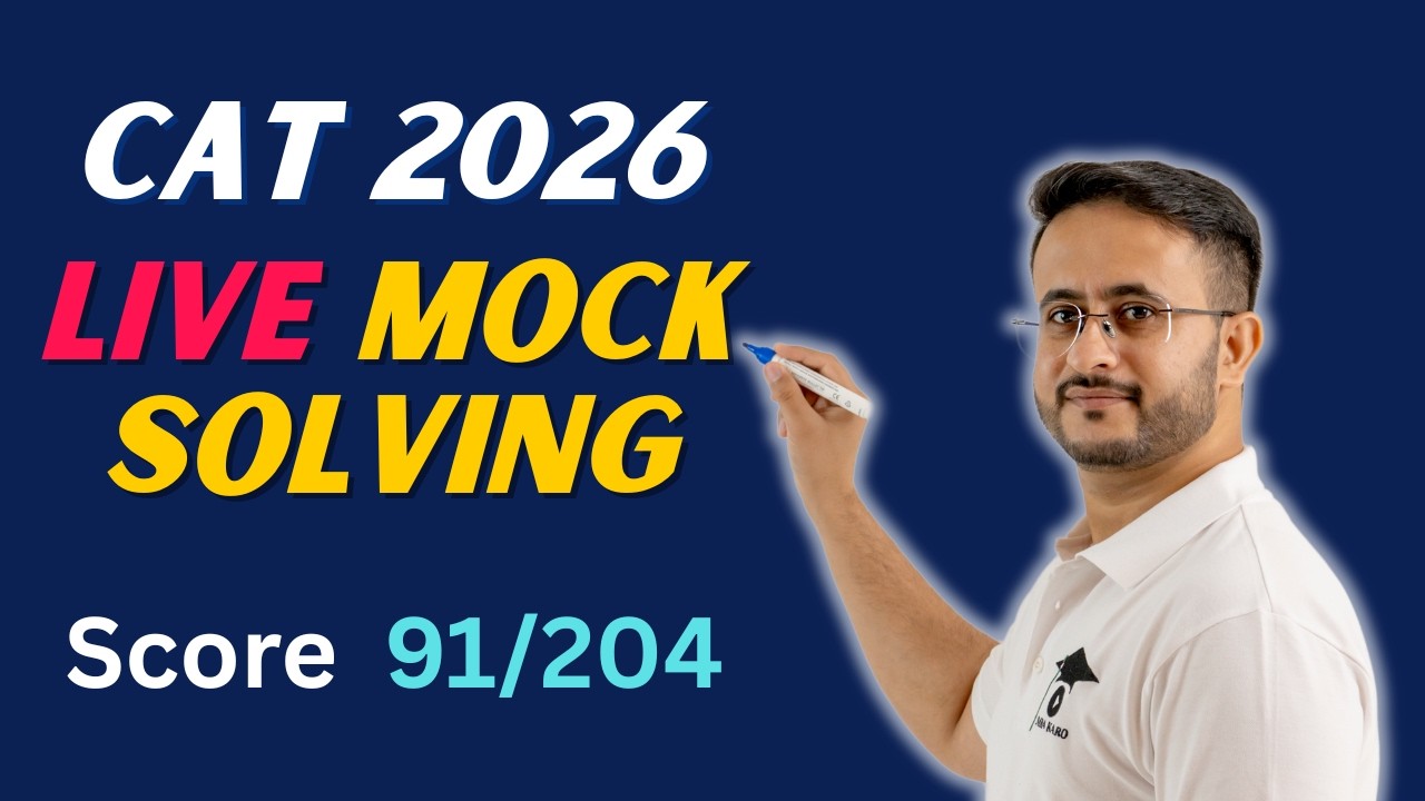 CAT 2026 Mock Test Solving LIVE | Learn Question Selection & Strategy