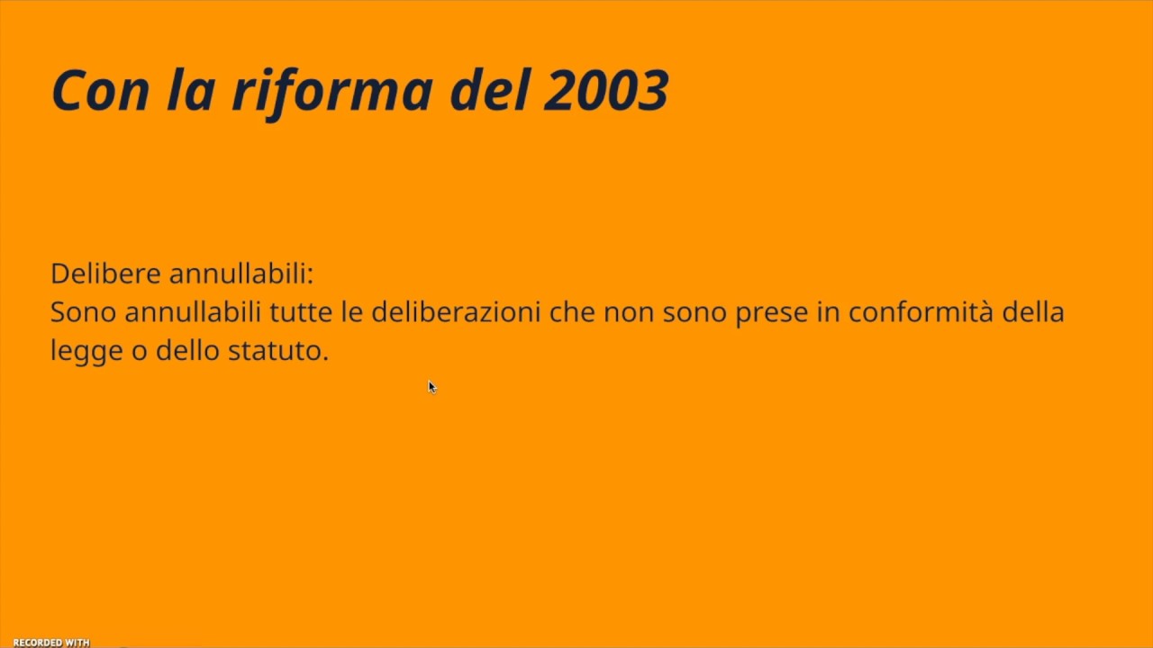 DIRITTO COMMERCIALE Le deliberazioni assembleari invalide