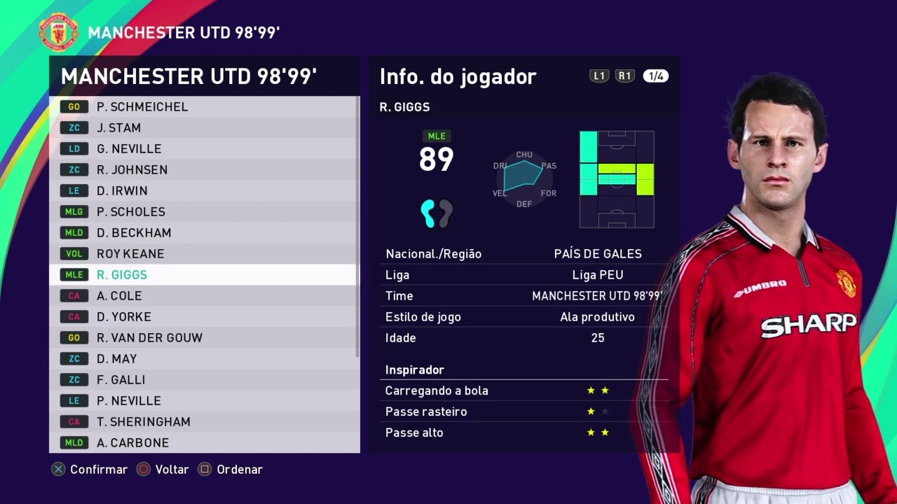eFootball PES 2021 MANCHESTER UNITED 1998-1999 Classic Teams - Ps4/Ps5