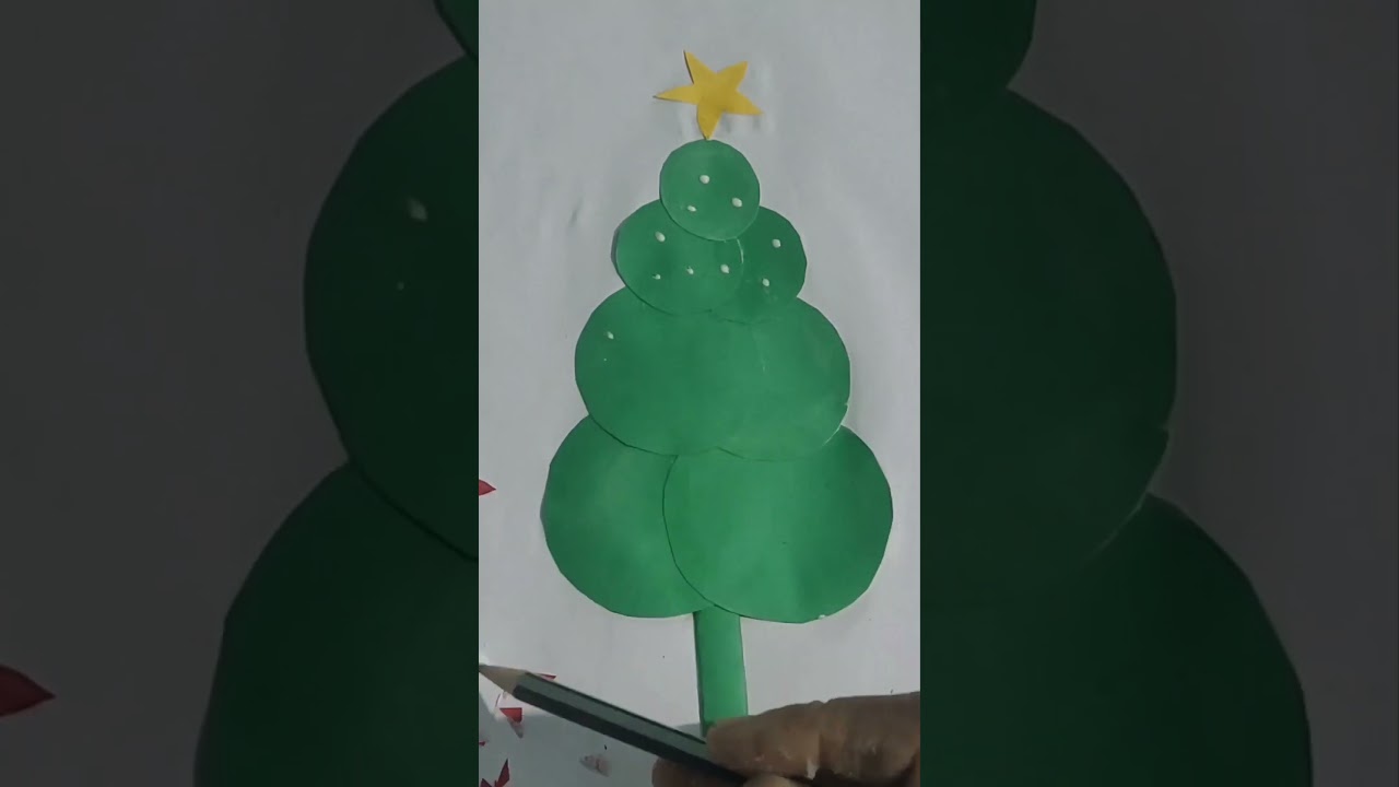 Paper Christmas Tree making #ytshorts #Christmas #25december #christmastree #art #merrychritmas
