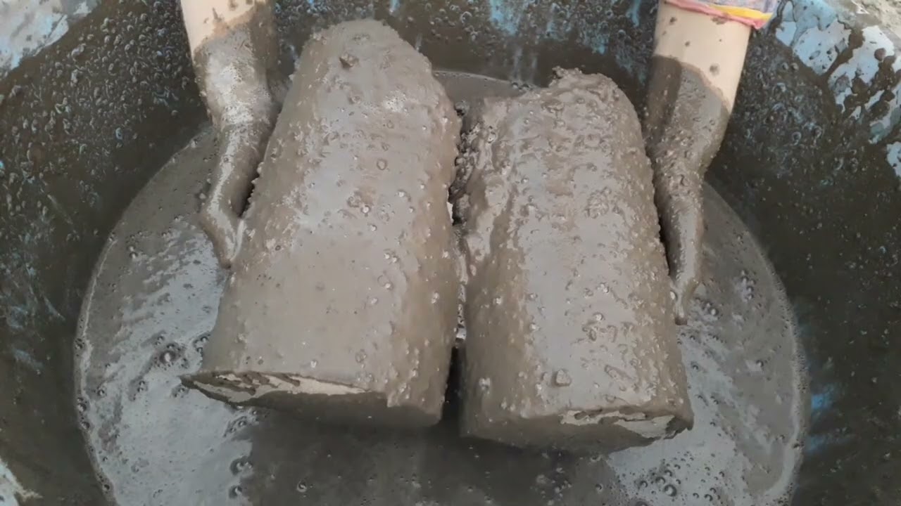 New video: Pure cement & aeshes smokey soft cylinders crumbling in water Crunchy chunks also add❤️