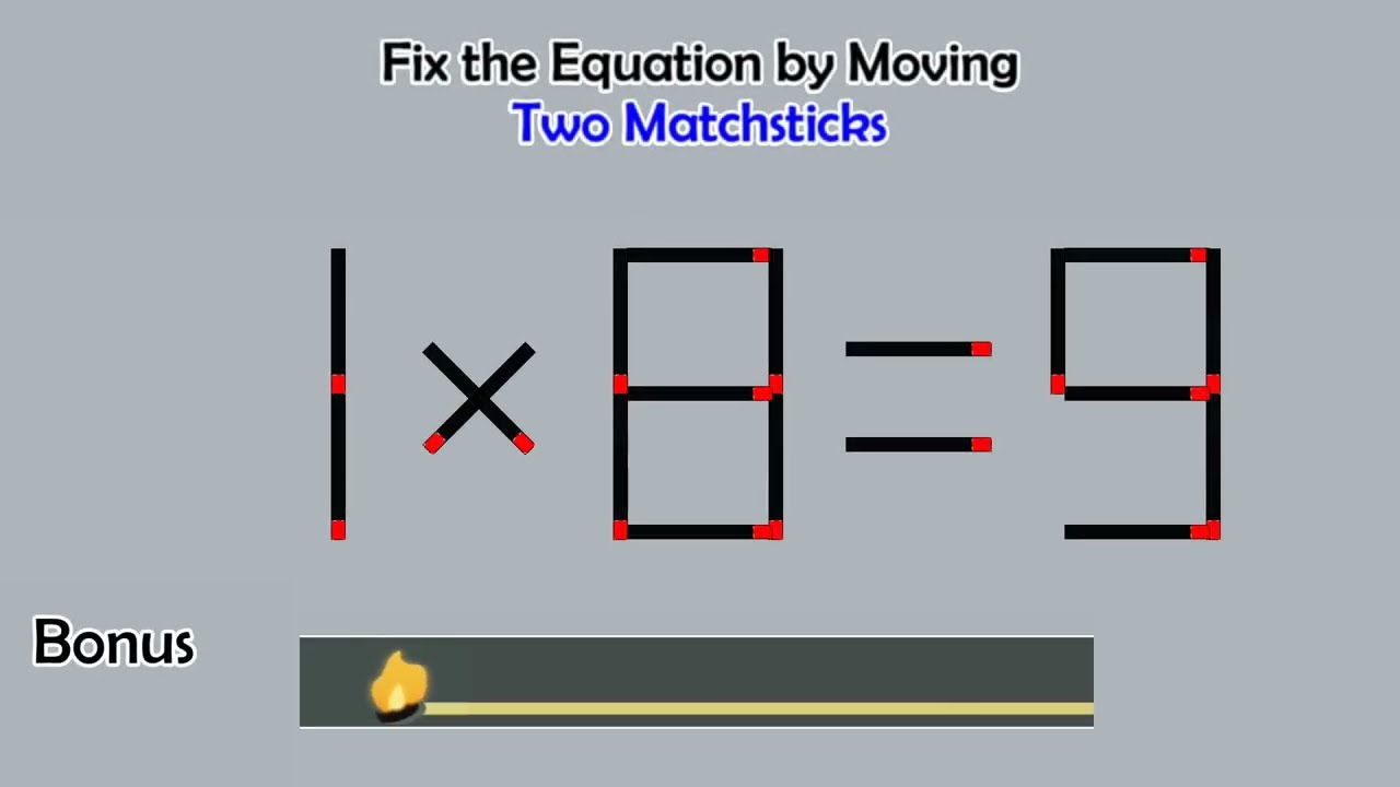 Matchstick Studio #  | Fix the math equation by moving one or two matchsticks |Logic puzzles