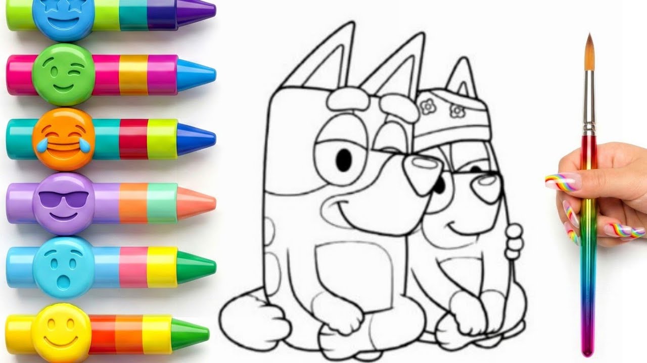 Fun Bluey Drawing | Kids Coloring Pages 🎨🐾