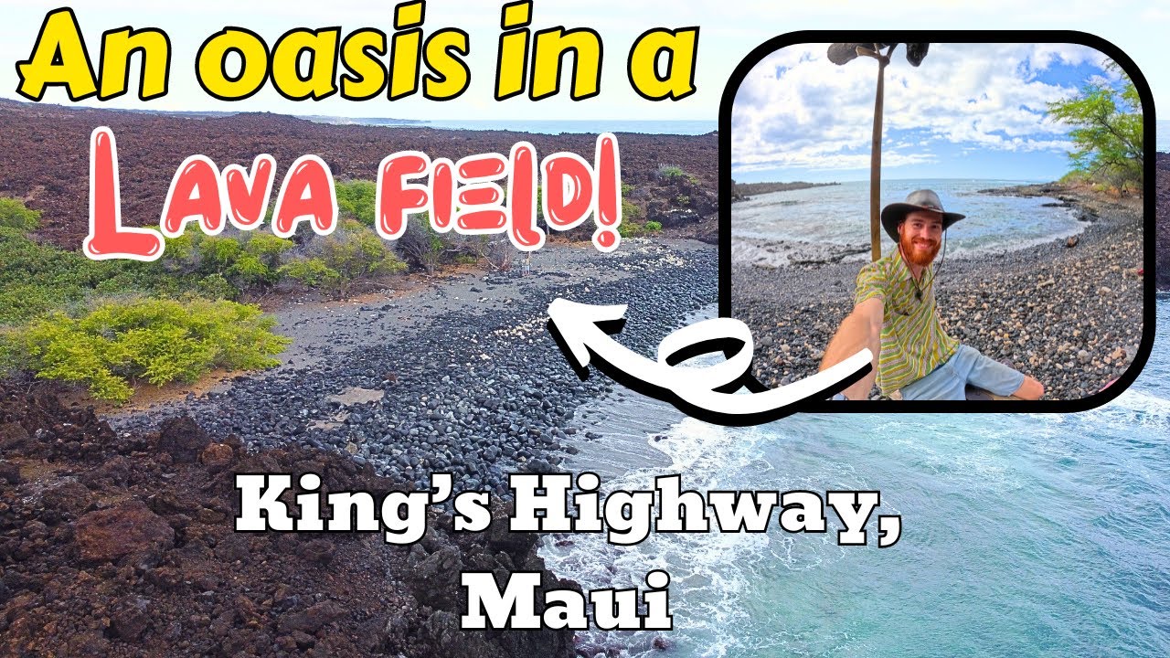 Maui Hikes. Walking straight through a lava field on Maui with a beautiful hidden oasis beach.