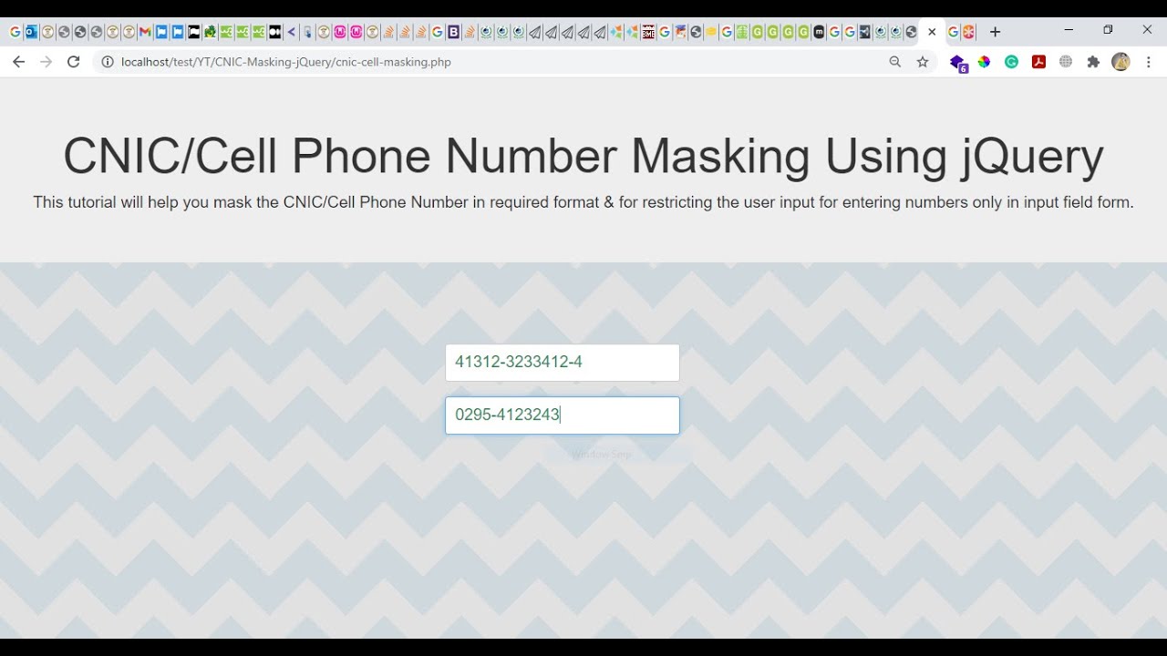 CNIC Masking Using jQuery