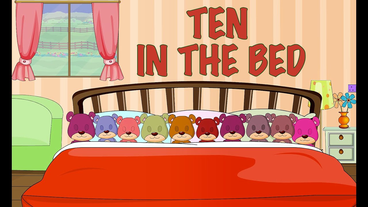Ten In The Bed | Nursery Rhymes With Lyrics | English Rhymes For Kids
