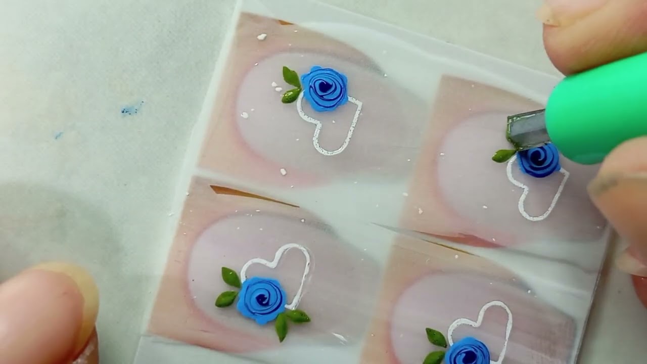 Como usar carimbo vazado de coração+rococó 💅
