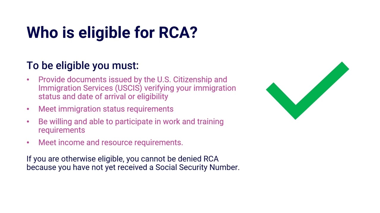 Refugee Cash Assistance (RCA)