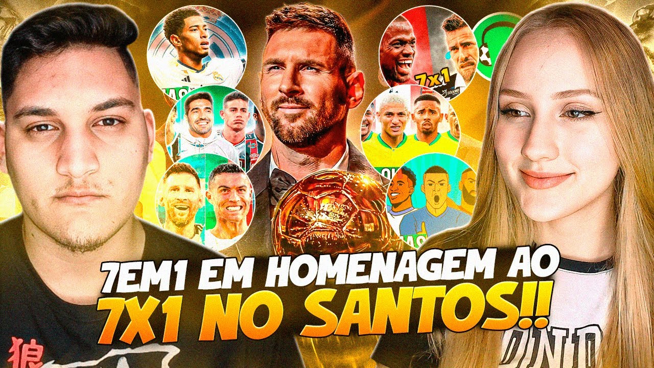 (7em1) FUTPARODIAS - MESSI ERGUE A 8ª BOLA DE OURO e muito mais - REACT EM CASAL