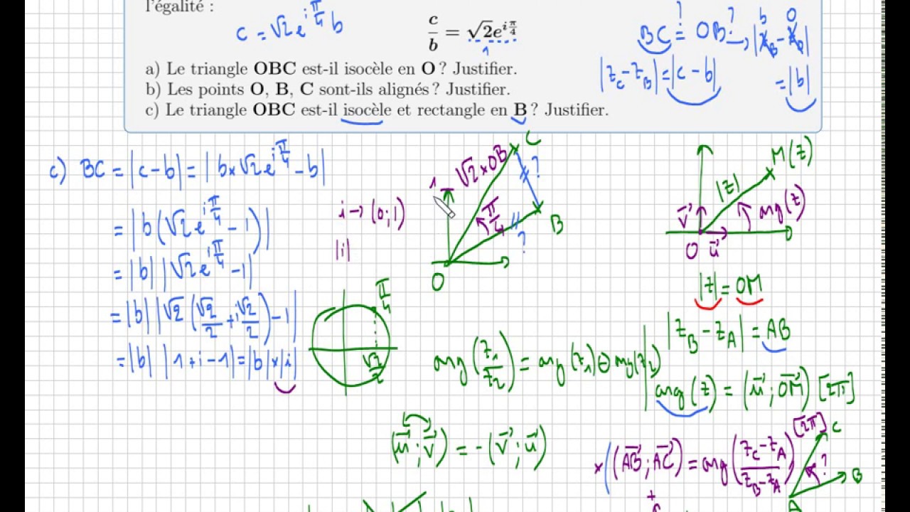 nombre complexe • exercice complet révision • module argument forme exponentielle • Sujet de Bac