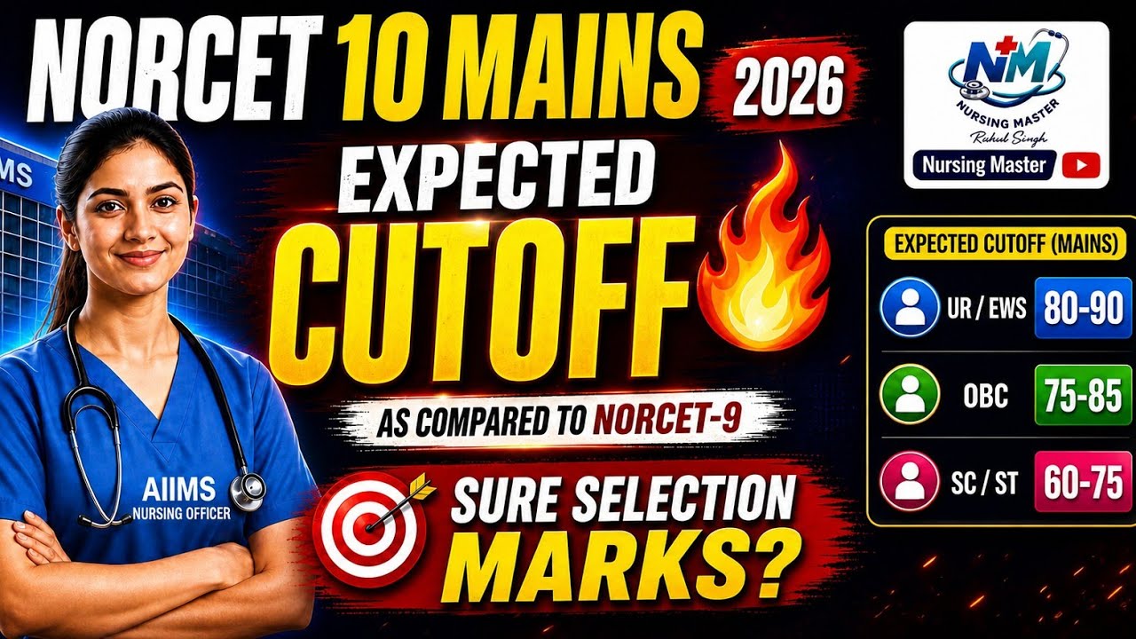 AIIMS NORCET-10 MAINS EXPECTED CUTOFF 2026| FINAL CUTOFF FOR AIIMS 🔥 | Category wise(UR, Ews, OBC..)