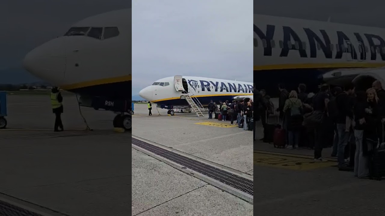 Bergamo, dojście do samolotu Ryanair. #ryanair #bergamo #italy