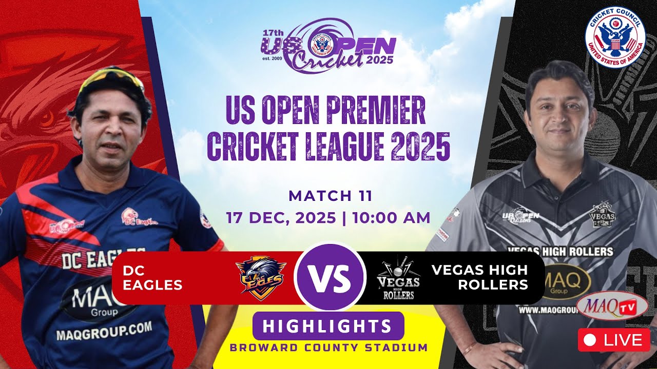 Основные моменты матча № 11 DC Eagles против Vegas High Rollers - Открытый чемпионат США по крике...