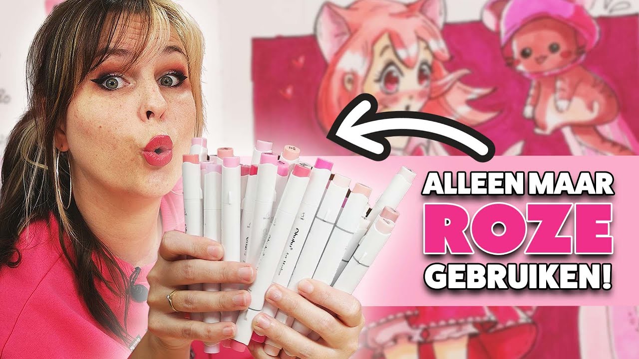HOEVEEL ROZE IS &ldquo;TE&rdquo; ROZE?! - ALLE ROZE MARKERS GEBRUIKEN DIE IK HEB