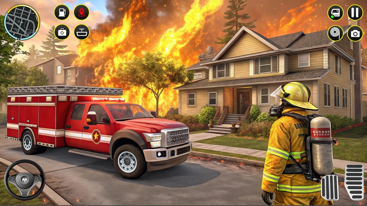 City Rescue Firefighter Truck Game  -  Android, iOS Gameplay