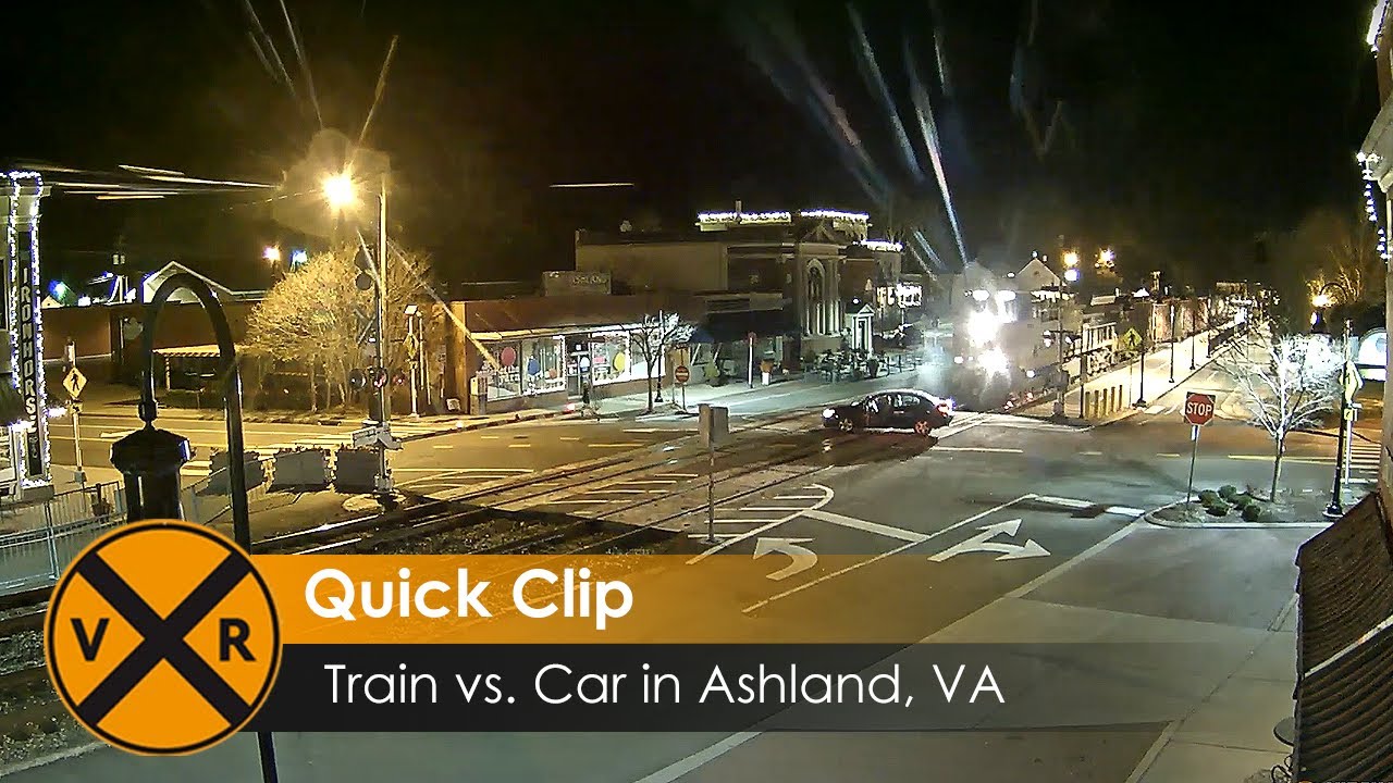 CAUGHT ON CAMERA: Train SMASHES Car Stuck on Tracks! | Ashland, Virginia