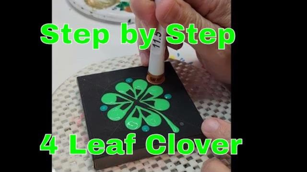 Step by Step Clover Mandala 2023~ Happy Dotting Tools ~ Brush Markers ~ Varnished Final Piece