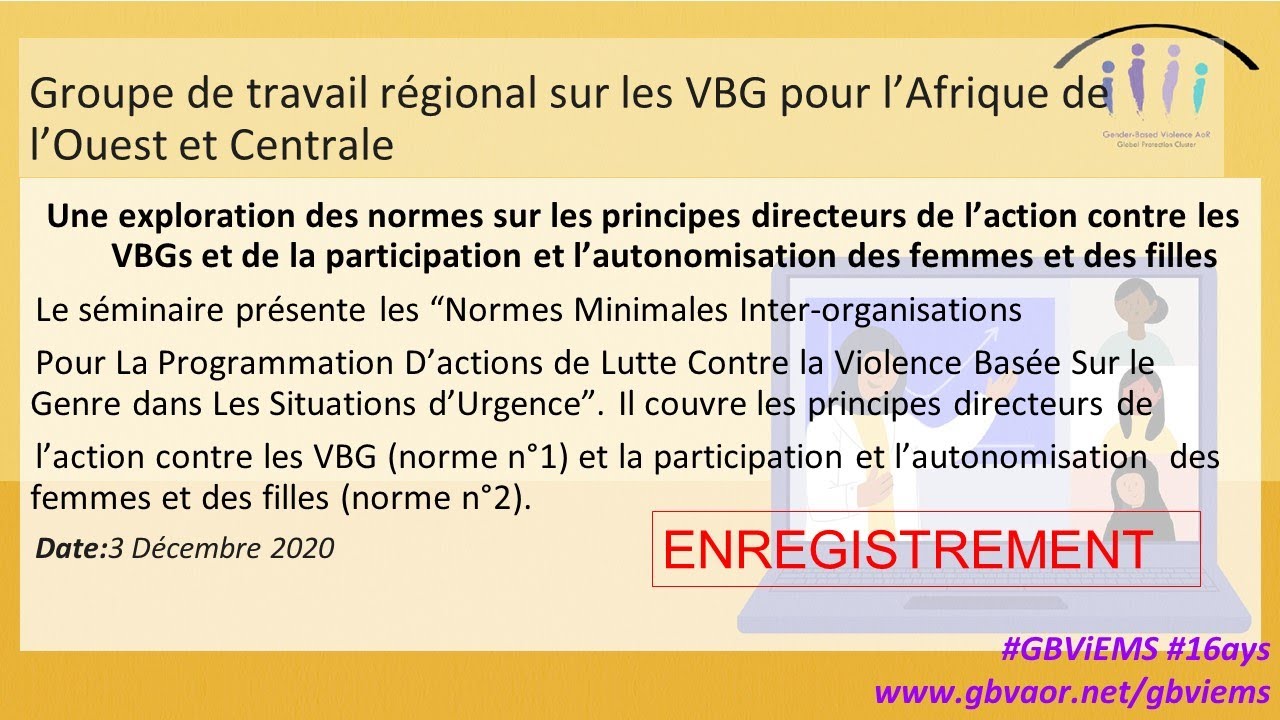 Principes directeurs de l’action contre VBG+ la particip et l’autonomisation des femmes+filles