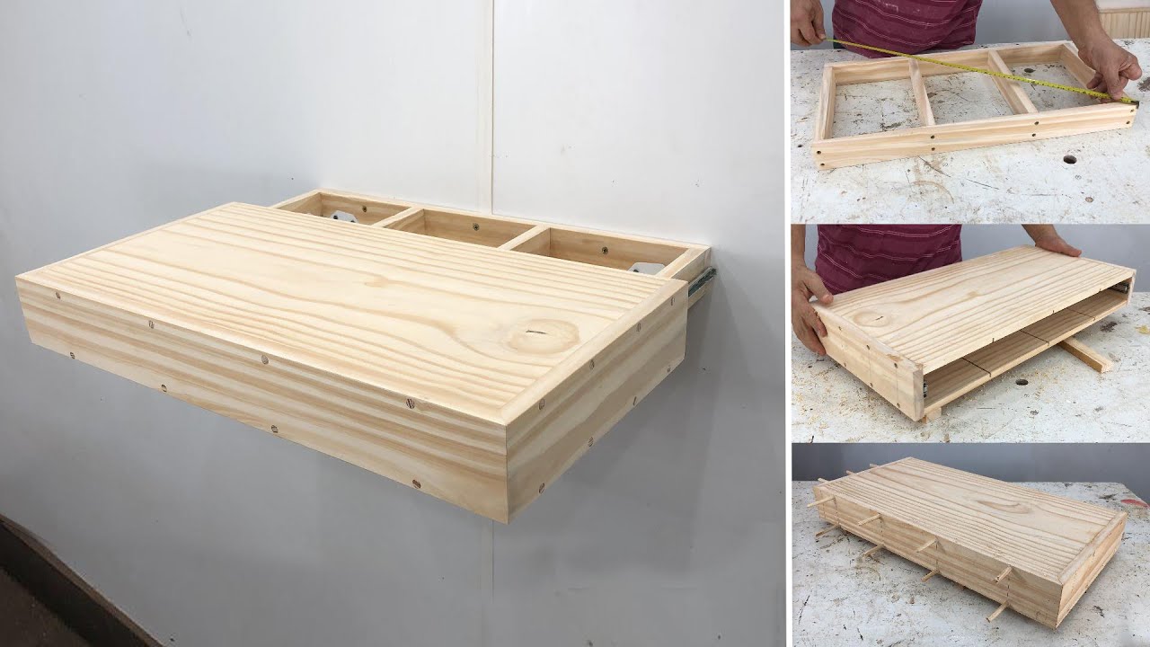 REPISA FLOTANTE CON GAVETA ESCONDIDA - TUTORIAL DE CARPINTERIA
