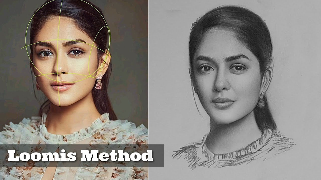 DRAWING PRACTICE - Portrait Drawing With Loomis Method | Step By Step