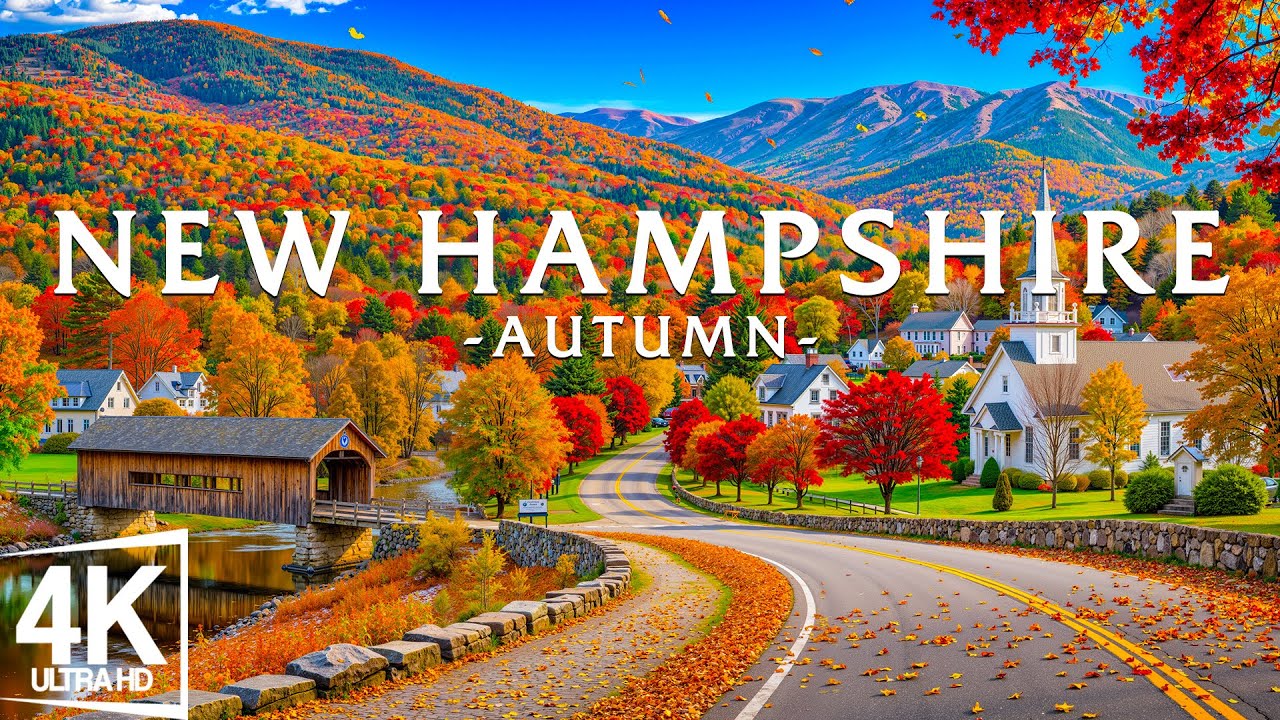 Autumn in New Hampshire 4K 🍁 White Mountains, Scenic Byways, Golden Forests glowing in Fall Light