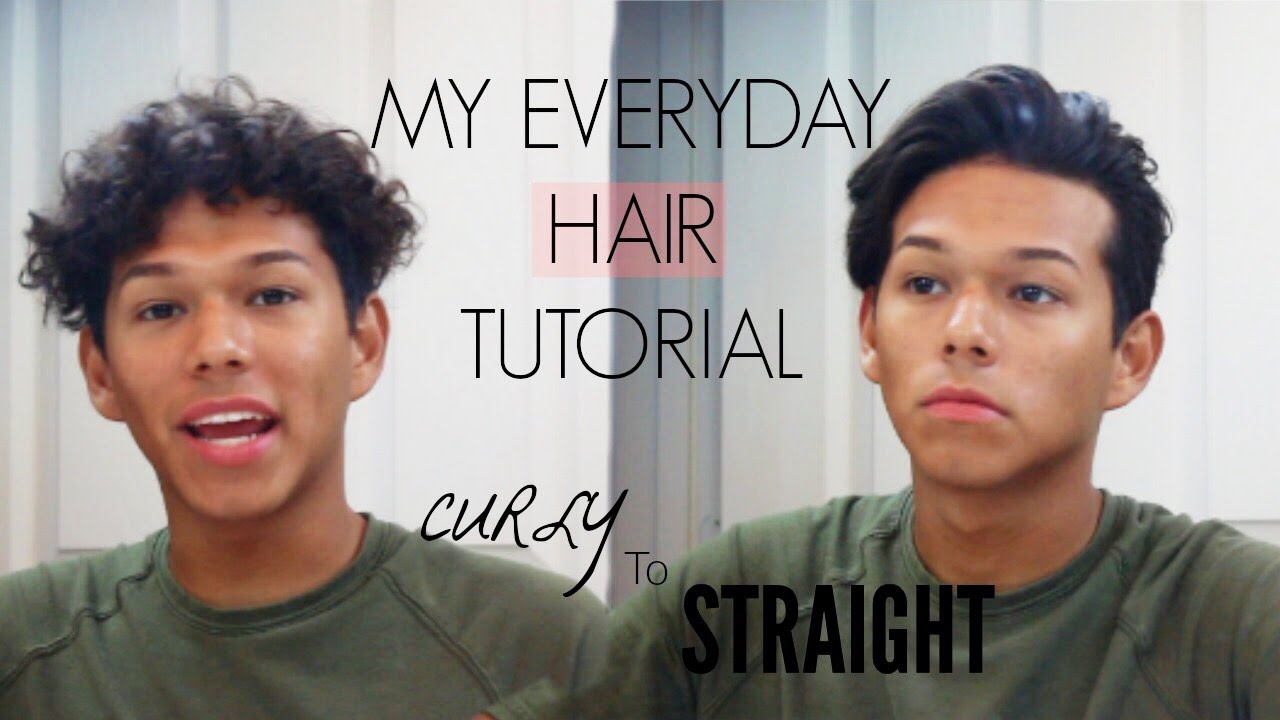 MEN'S EVERYDAY HAIRSTYLE | Creating Waves, Volume, and Texture | Curly to Straight Hair Routine