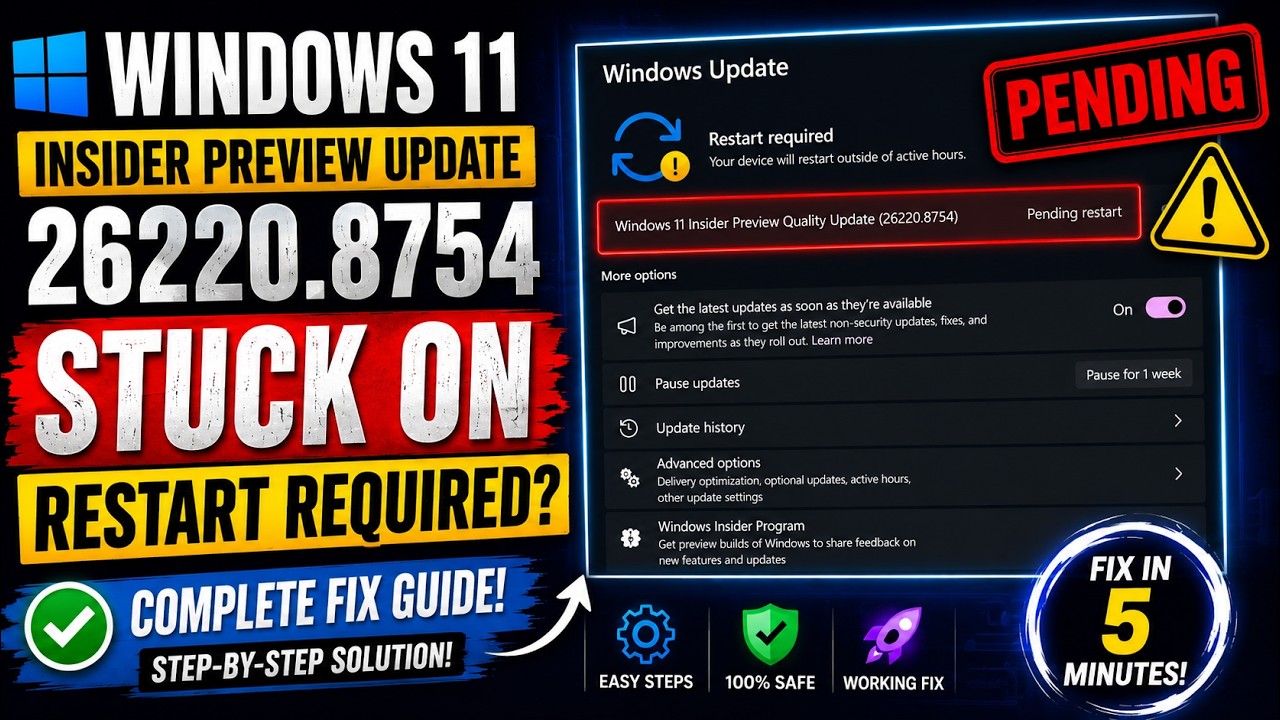 Windows 11 Insider Update Keeps Saying Restart Required? Fix It Now!