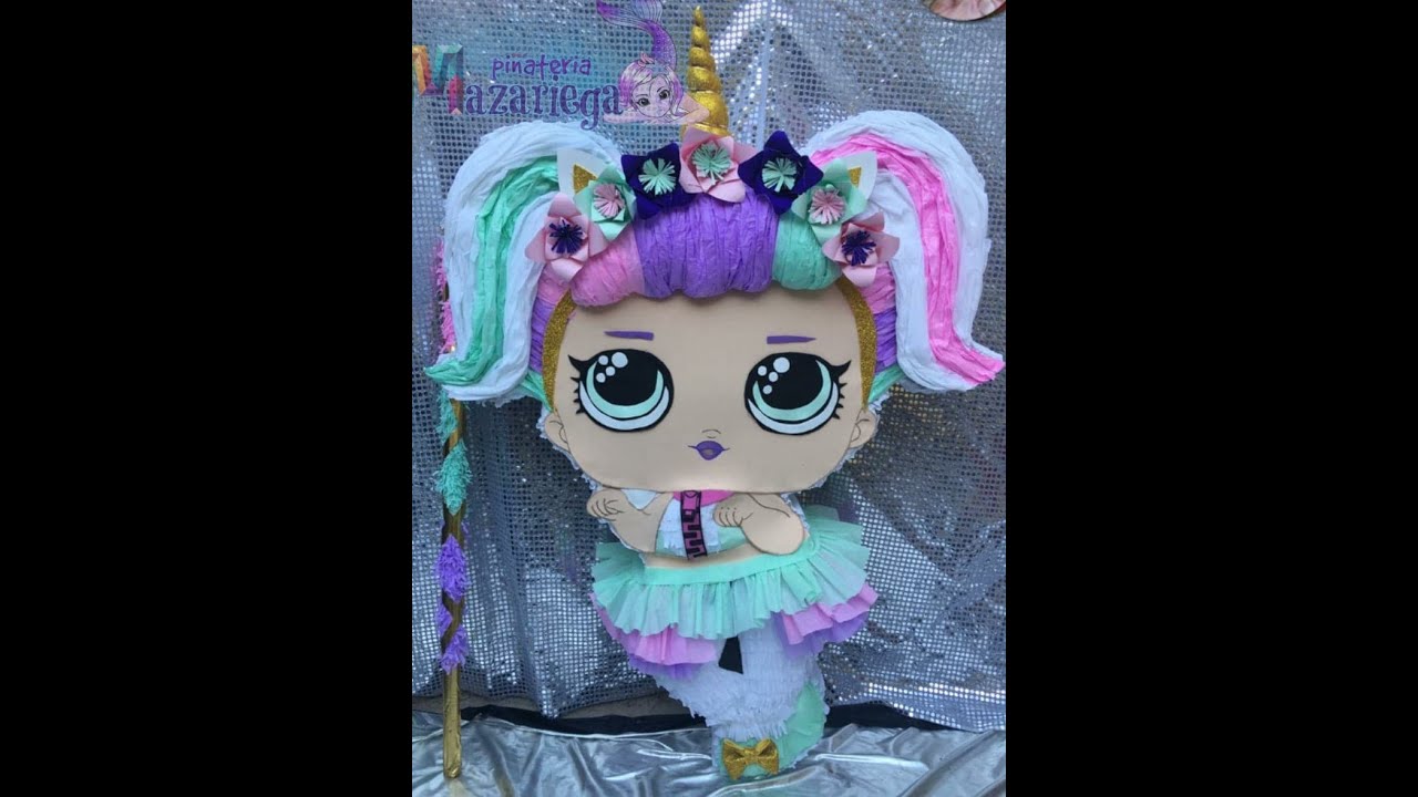 Piñata LOL unicornio con relieve
