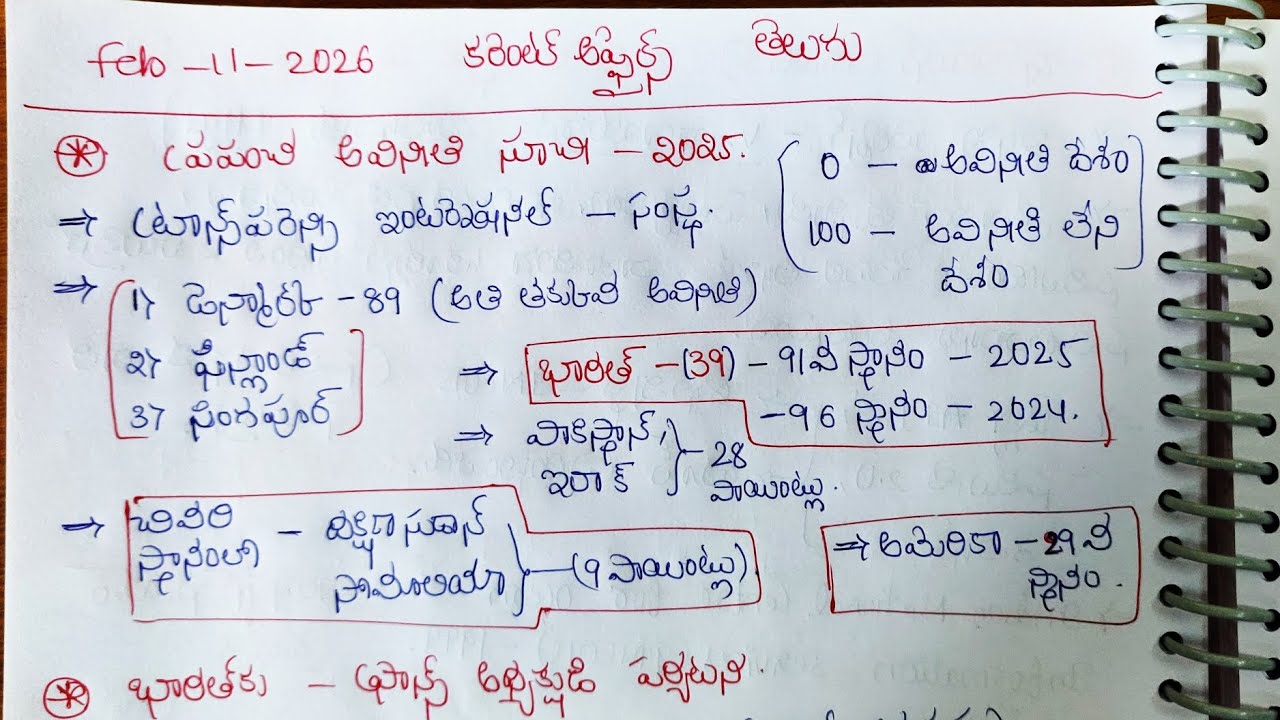🔥FEB-11-2026🎯 CURRENT AFFAIRS IN TELUGU ✅
