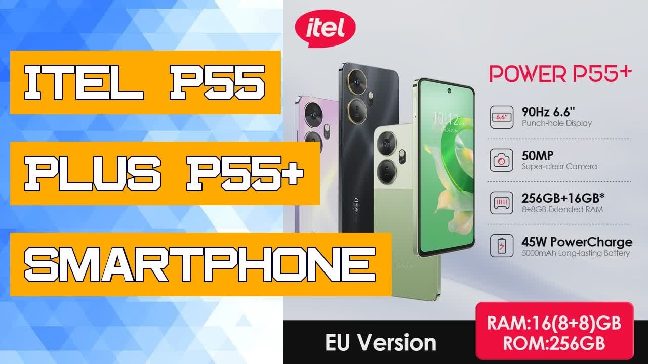 Itel P55 Plus P55+ Smartphone 50MP Clear Camera NFC Mobilephone 90Hz 6.6“ Fullview Display Dynamic B
