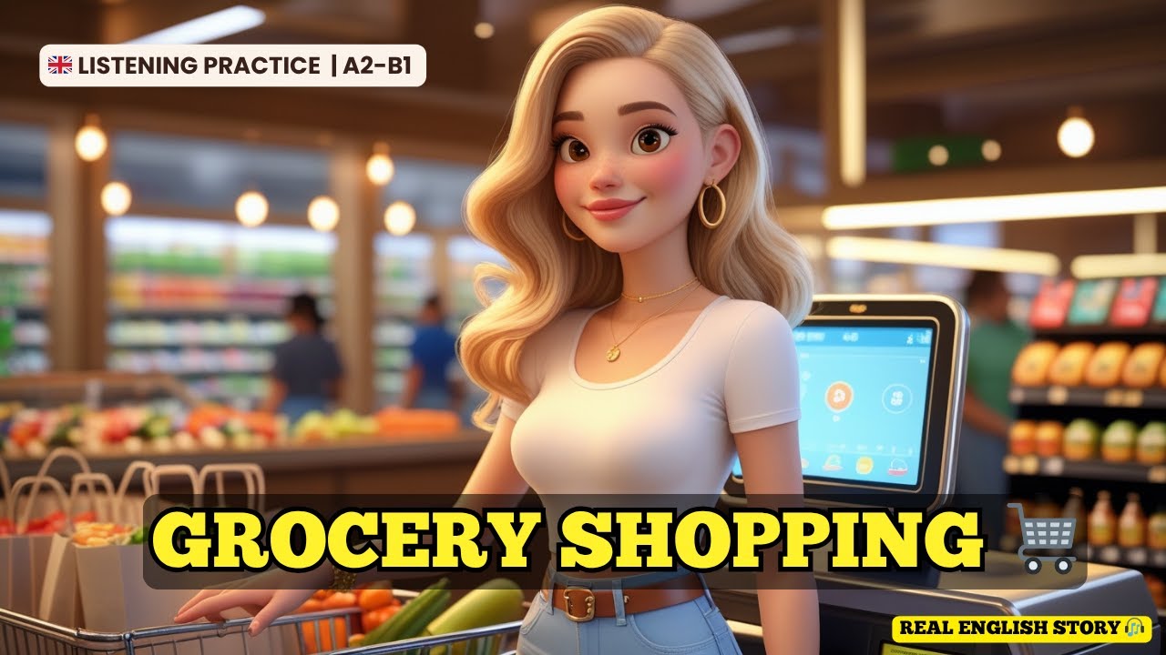 Shopping at the Grocery Store | English Listening Practice for A2–B1 with Subtitles