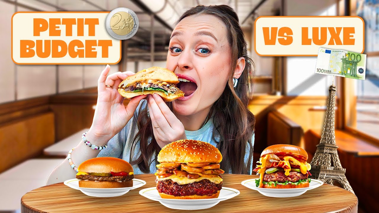 PETIT BUDGET VS LUXE (Ep3) 💶 : Je teste 3 burgers à Paris ! 🍔🇫🇷