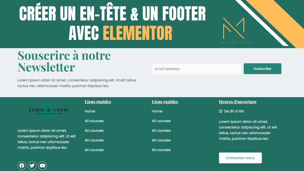 Comment créer un en-tête et un pied de page avec Elementor | GRATUIEMENT