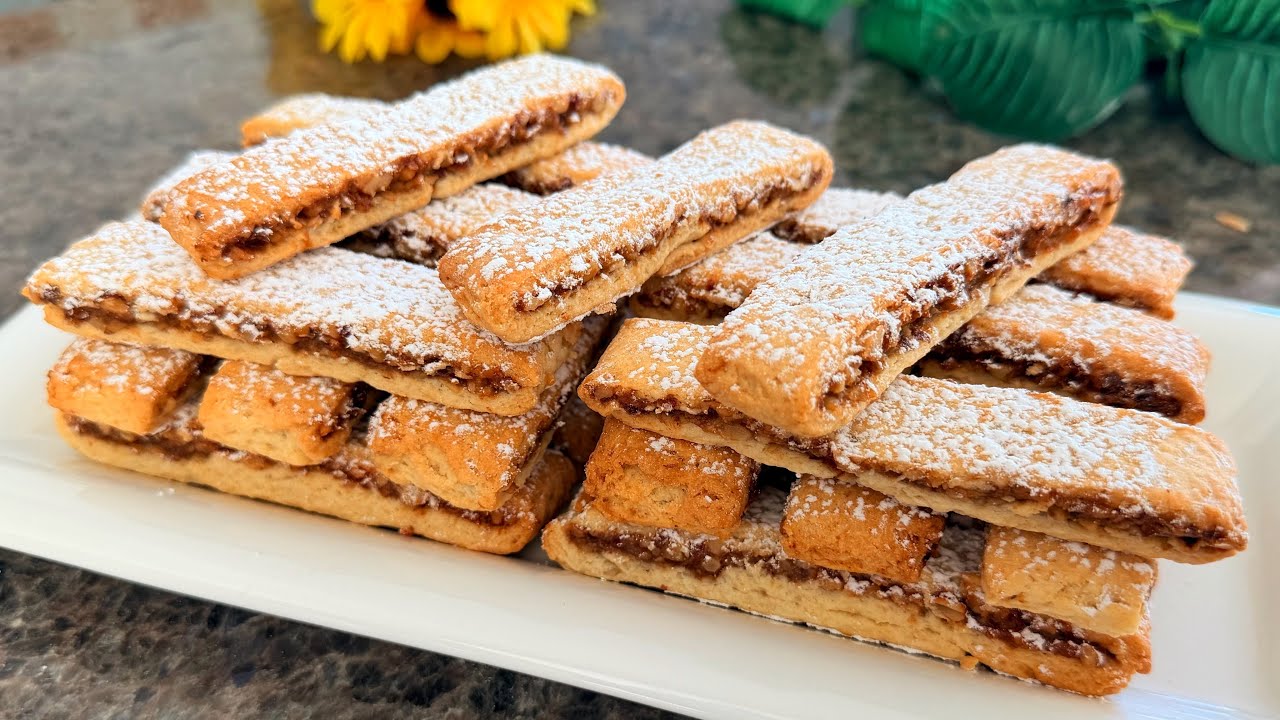 核桃夹心曲奇饼，低糖甜点，好吃易做|Walnut-Filled Cookies, Easy & Low-Sugar Dessert Recipe