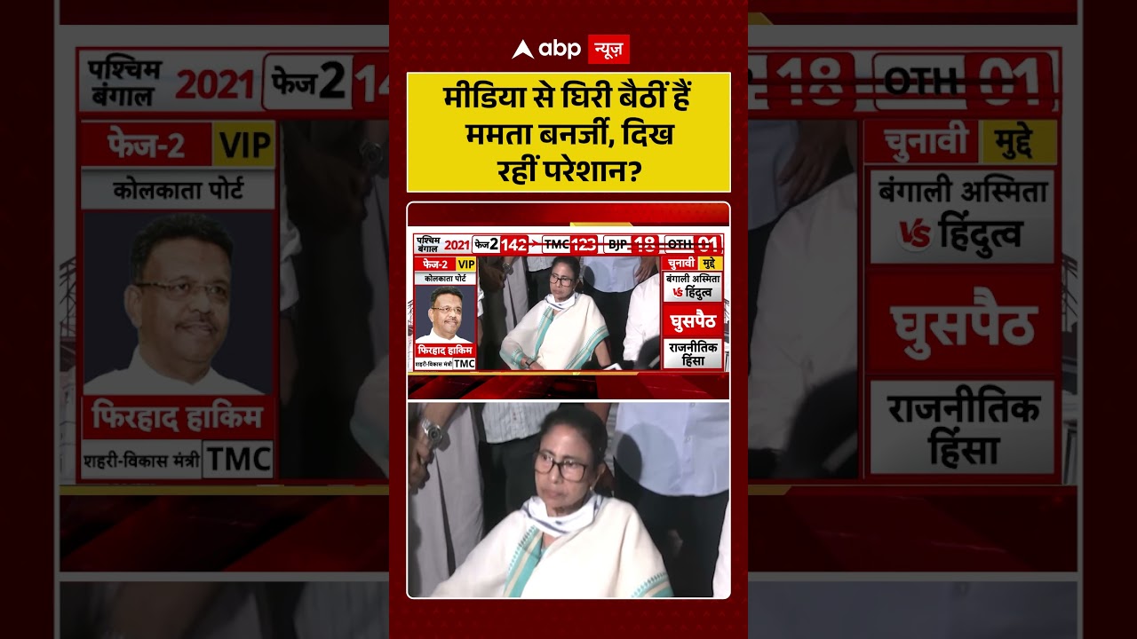 West Bengal Election: मीडिया से घिरी बैठीं हैं ममता बनर्जी, दिख रहीं परेशान | #phase2voting #evm