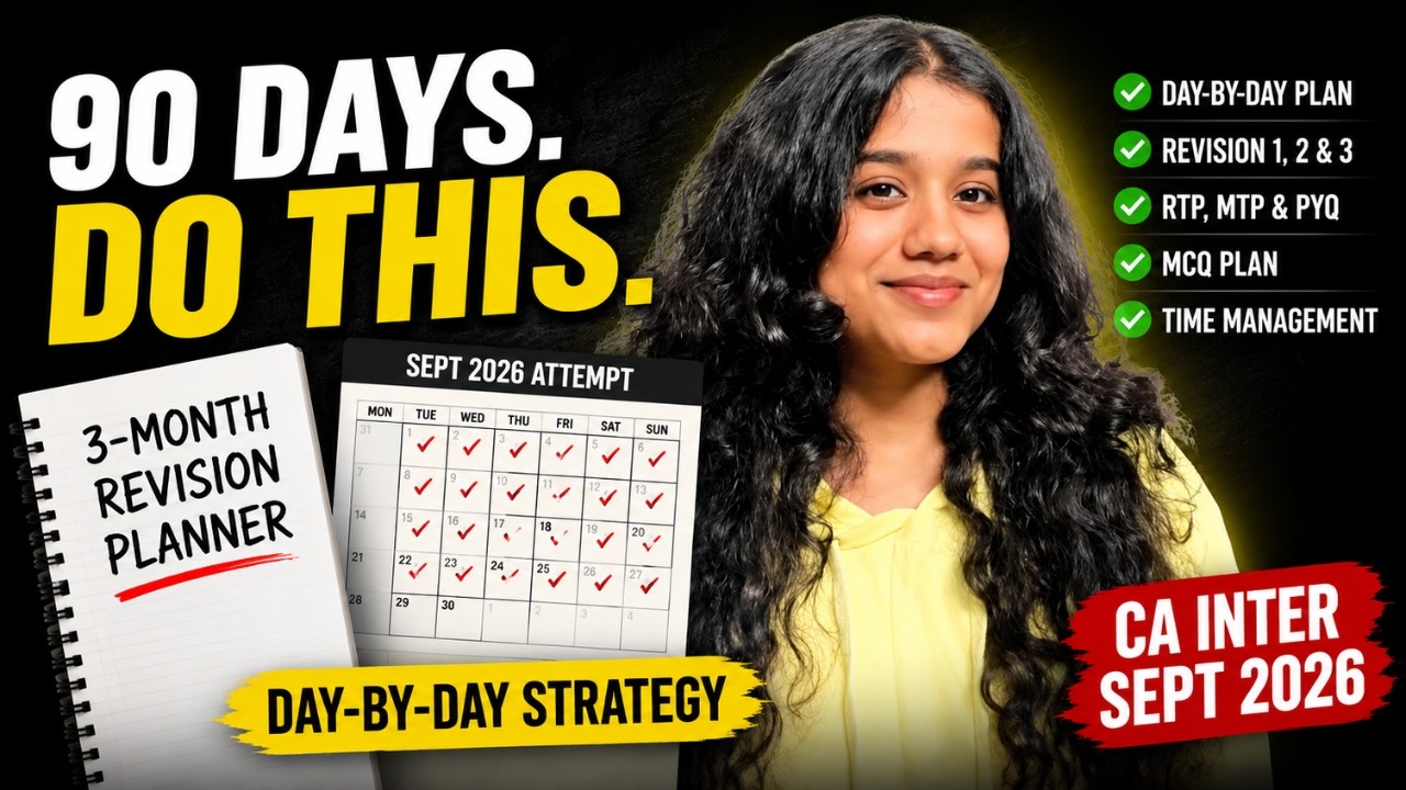 CA INTER Sept 2026: Complete 3-Month REVISION PLANNER (Day-by-Day Strategy)