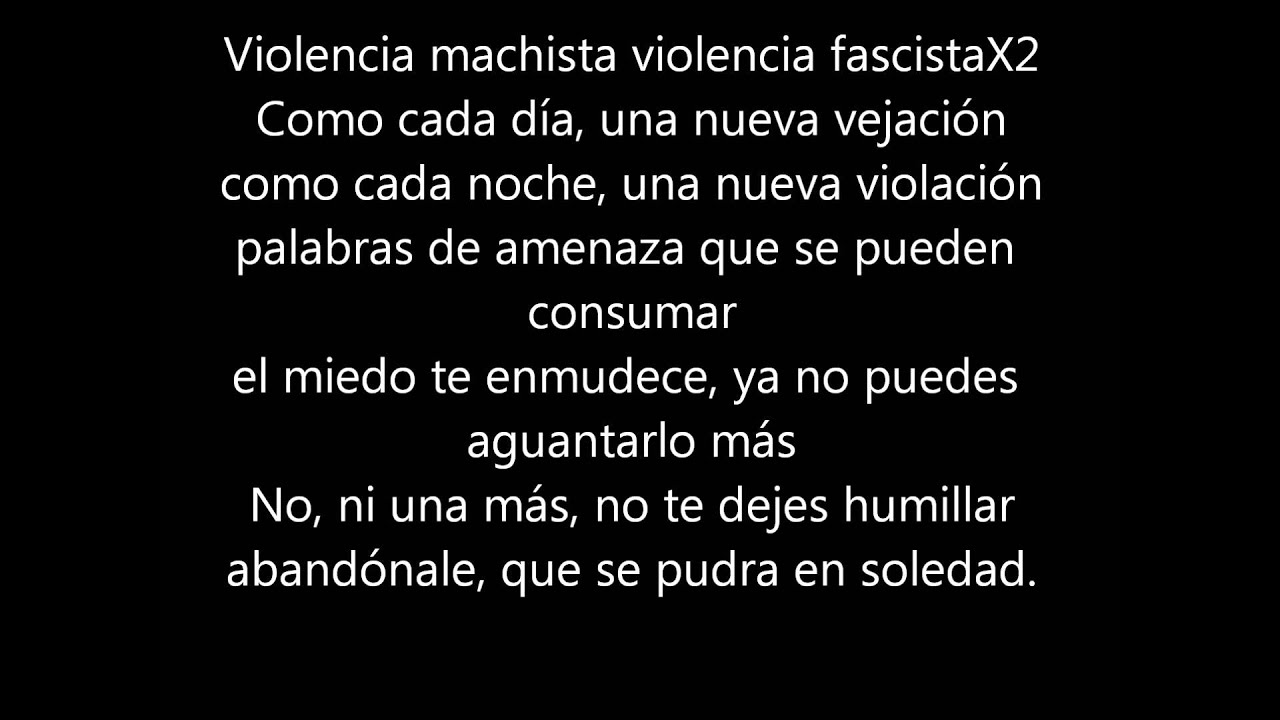 Violencia Machista ska-p (letra)