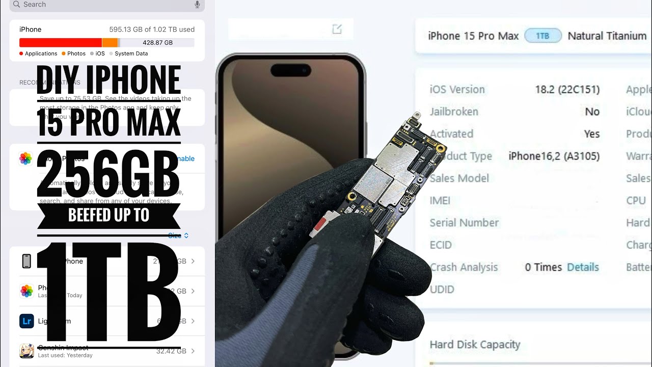 DIY IPHONE 15 PRO MAX 256GB TO 1TB STORAGE UPGRADE