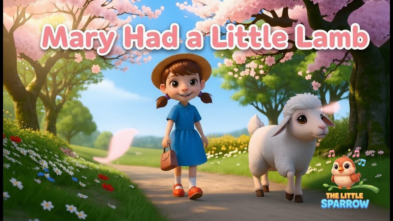 Mary Had a Little Lamb 🐑 | Nursery Rhyme for Kids | Classic Children’s Song | The Little Sparrow